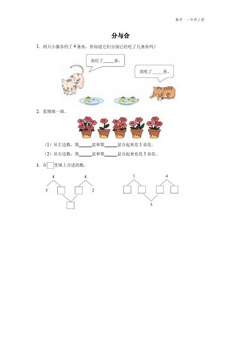 一年级-人教版(2024新版)-数学-上册-[综合训练]小学数学-一上-第一单元-1