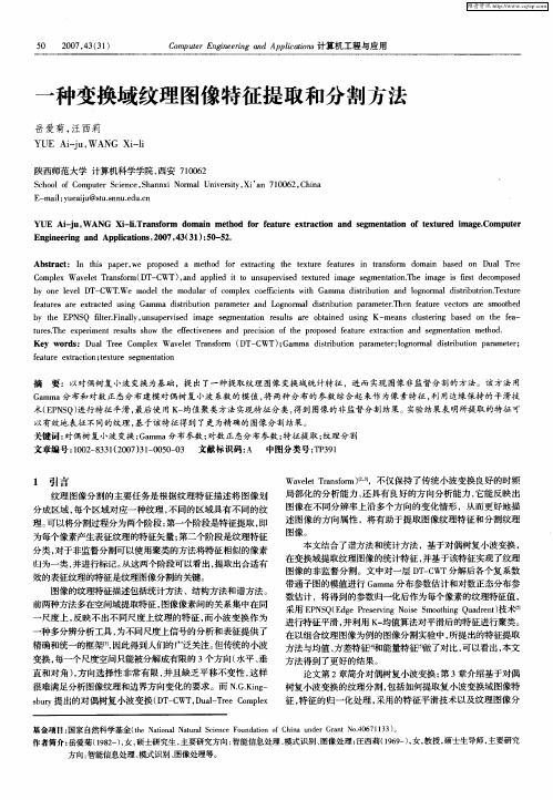 一种变换域纹理图像特征提取和分割方法