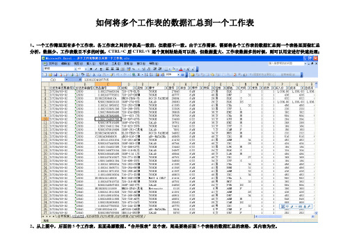 多个工作表数据合并到一个工作表