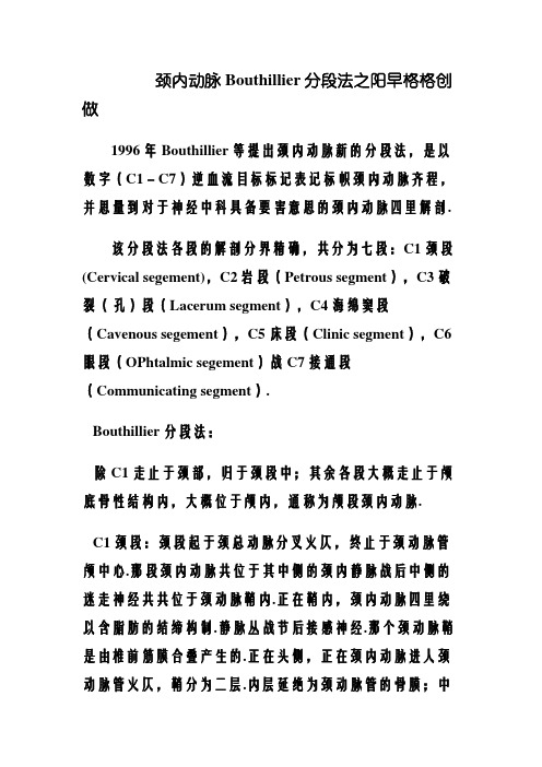 颈内动脉分段解剖