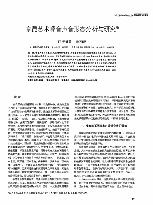 京昆艺术嗓音声音形态分析与研究