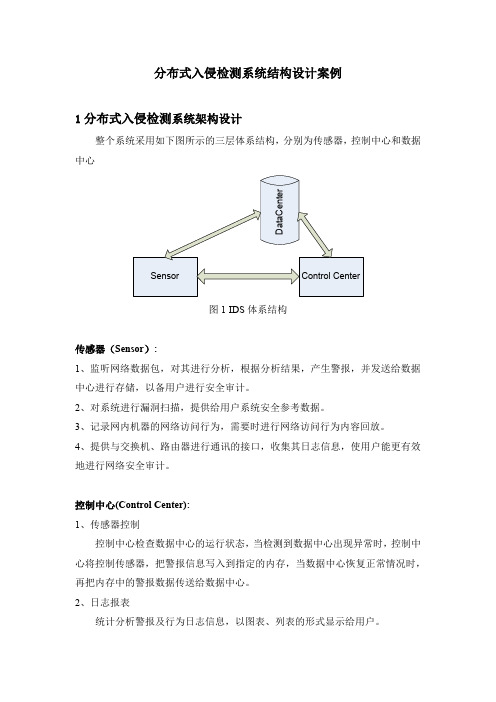 分布式入侵检测系统结构设计案例