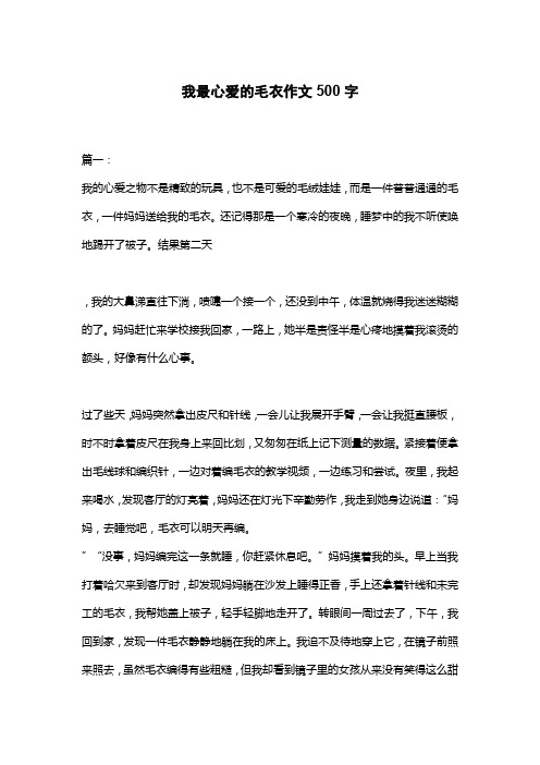 我最心爱的毛衣作文500字