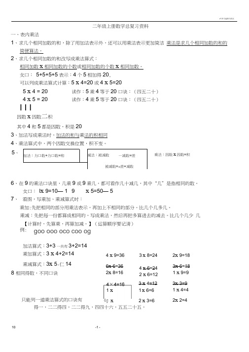 2019青岛版五四制二年级上册知识点整理