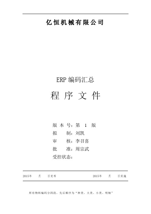 ERP编码规则汇总