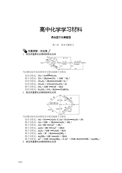 人教版高中化学必修一第三章章末专题复习.docx