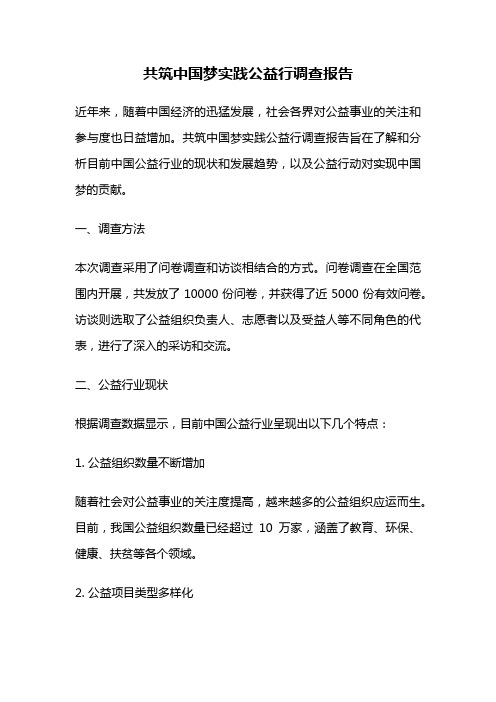 共筑中国梦实践公益行调查报告