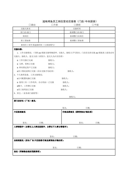 岗位变动交接表(门店) (1)