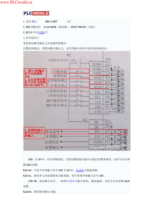 永宏PLC控制伺服基础入门