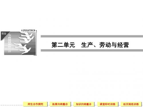 高中政治 第二单元2-4-1发展生产 满足消费课件 新人教版必修1