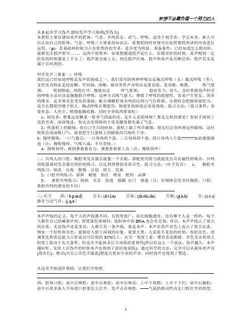 从0起步学习伪声,感知发声学习基础(男伪女)