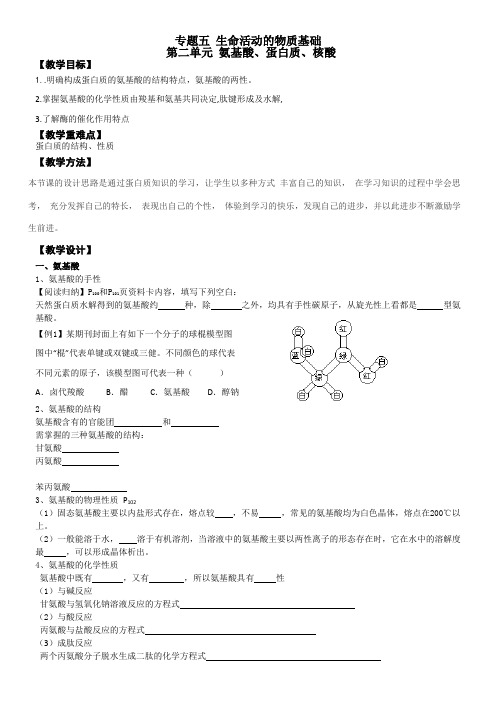 苏教版高中化学选修：有机化学基础  氨基酸 蛋白质 核酸-优秀奖