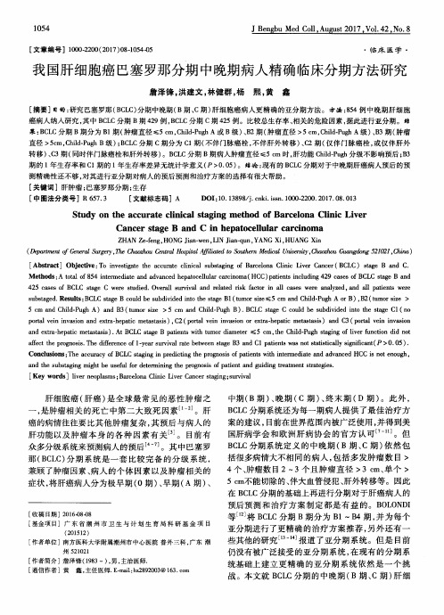 我国肝细胞癌巴塞罗那分期中晚期病人精确临床分期方法研究