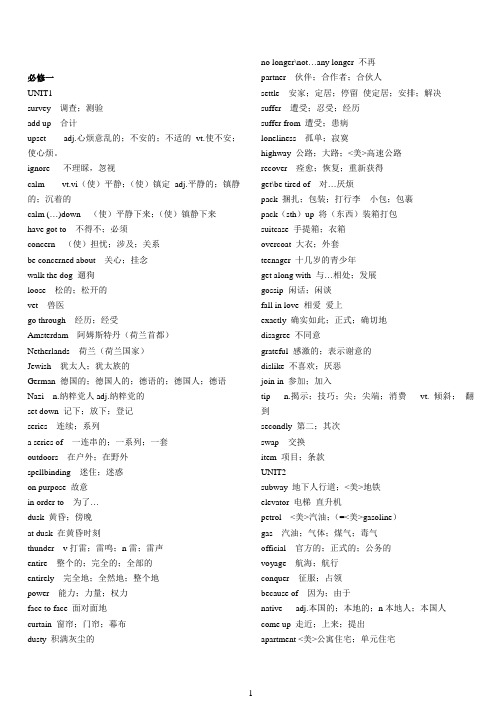 人教版高中英语全部单词(必修1至选修8带目录)