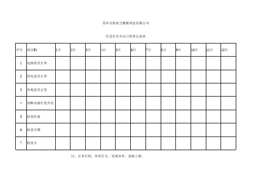 应急灯安全出口检查记录表