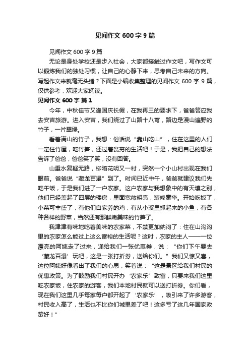 见闻作文600字9篇