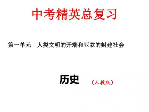 2016中考精英总复习历史(人教版)习题课件：世界古代史 第一单元 人类文明的开端和亚欧的封建社会