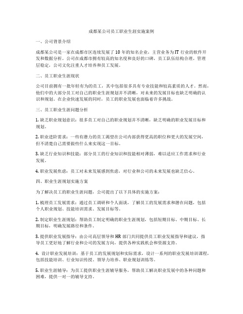 成都某公司员工职业生涯实施案例