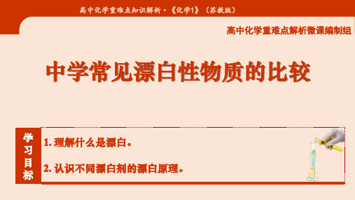 高中化学《中学常见漂白性物质》公开课PPT课件