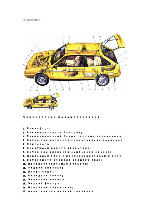 汽车配件 图解俄语