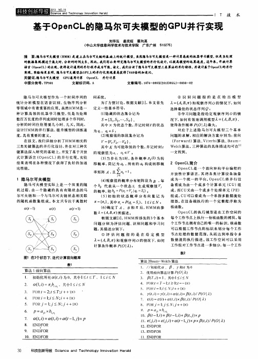 基于OpenCL的隐马尔可夫模型的GPU并行实现