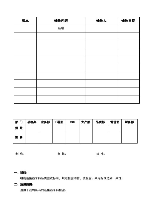 连接器检验规范