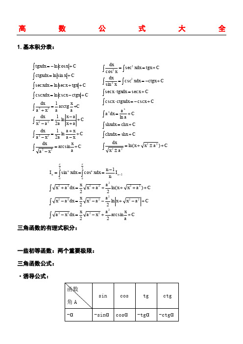 高数公式大全(全)