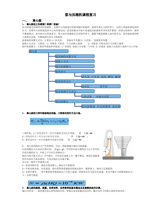 泵与压缩机课程复习