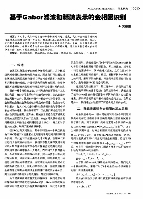 基于Gabor滤波和稀疏表示的金相图识别