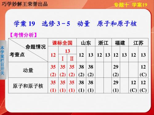 物理二轮  第一部分  专题十  学案  动量 原子和原子核