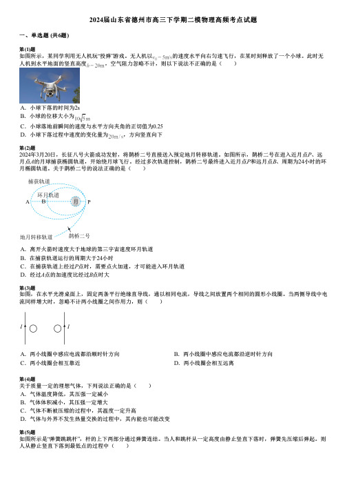 2024届山东省德州市高三下学期二模物理高频考点试题