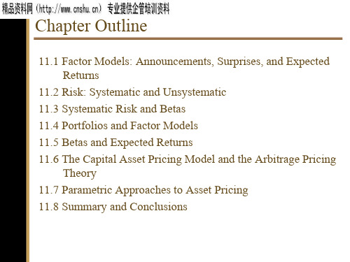第十一章套利定价理论