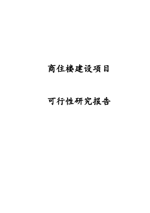 最新版商住楼建设项目可行性研究报告