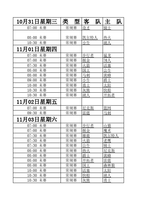 2012-2013NBA赛程