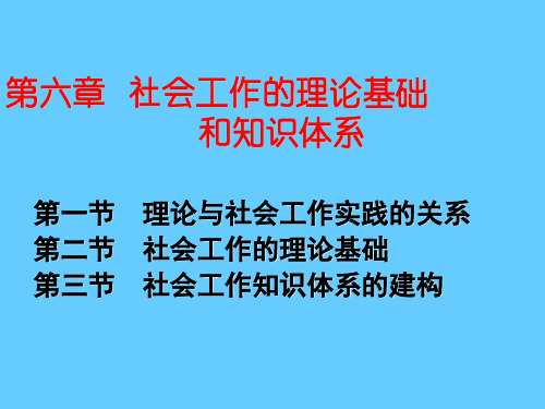 社会工作的理论基础和知识体系