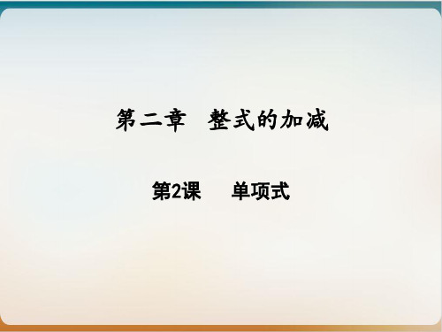 单项式人教版七年级数学上册