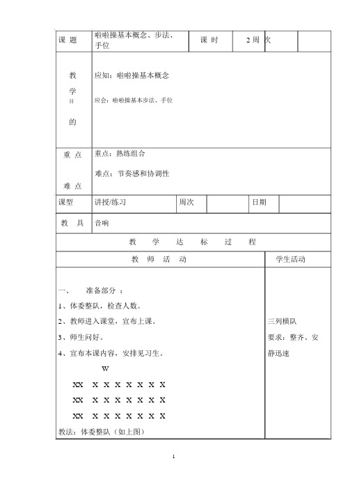 啦啦操基本概念、步法、手位