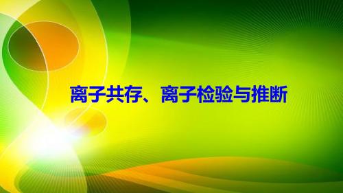 2018届一轮复习人教版 离子共存、离子检验与推断 课件(38张)