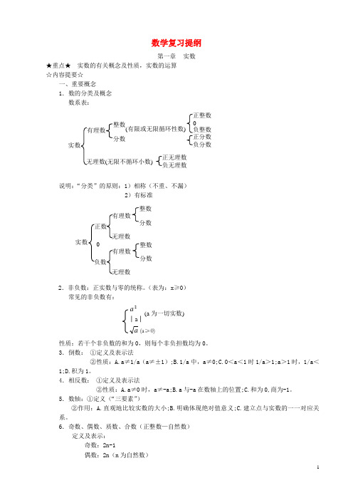 新课标九年级数学中考复习强效提升分数精华版数学复习提纲