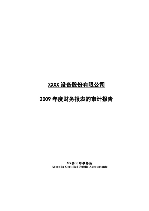 会计师事务所股份公司年度财务报表的审计报告(模板)Word中文版81p