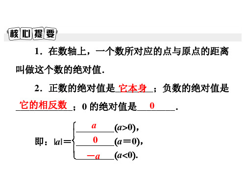 秋七年级数学上册北师大版课件：2.3 绝对值(共22张PPT)