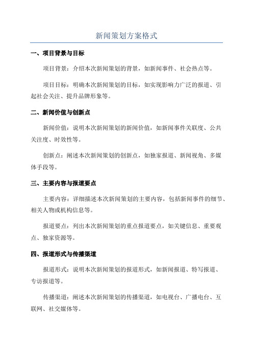 新闻策划方案格式