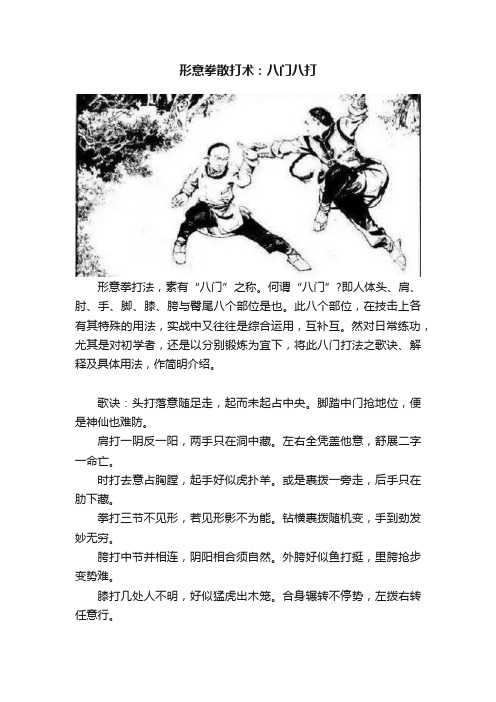 形意拳散打术：八门八打