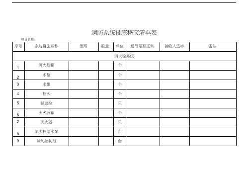 消防物业交接表