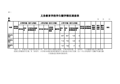 二小《辍学调查表》