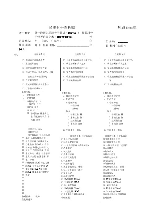 胫腓骨骨折临床路径改