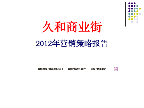 久和商业街2012年营销策略报告2012.2.13