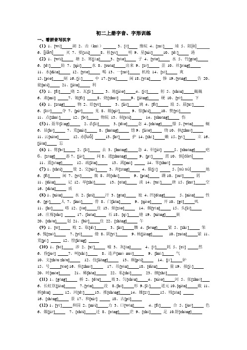 初二上册字音、字形训练 (1)