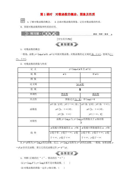 高中数学 第3章 指数函数、对数函数和幂函数 3.2 对数函数 3.2.2 对数函数 第1课时 对数