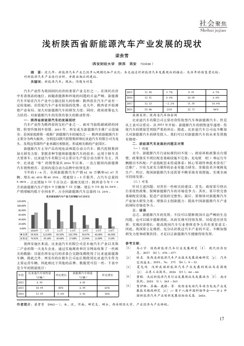 浅析陕西省新能源汽车产业发展的现状